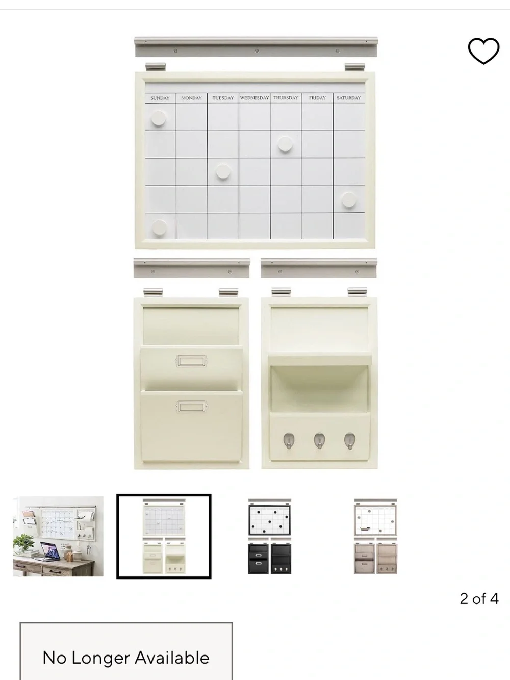 Pottery Barn Cream Magnetic Dry-Erase Wall Calendar for Home Office